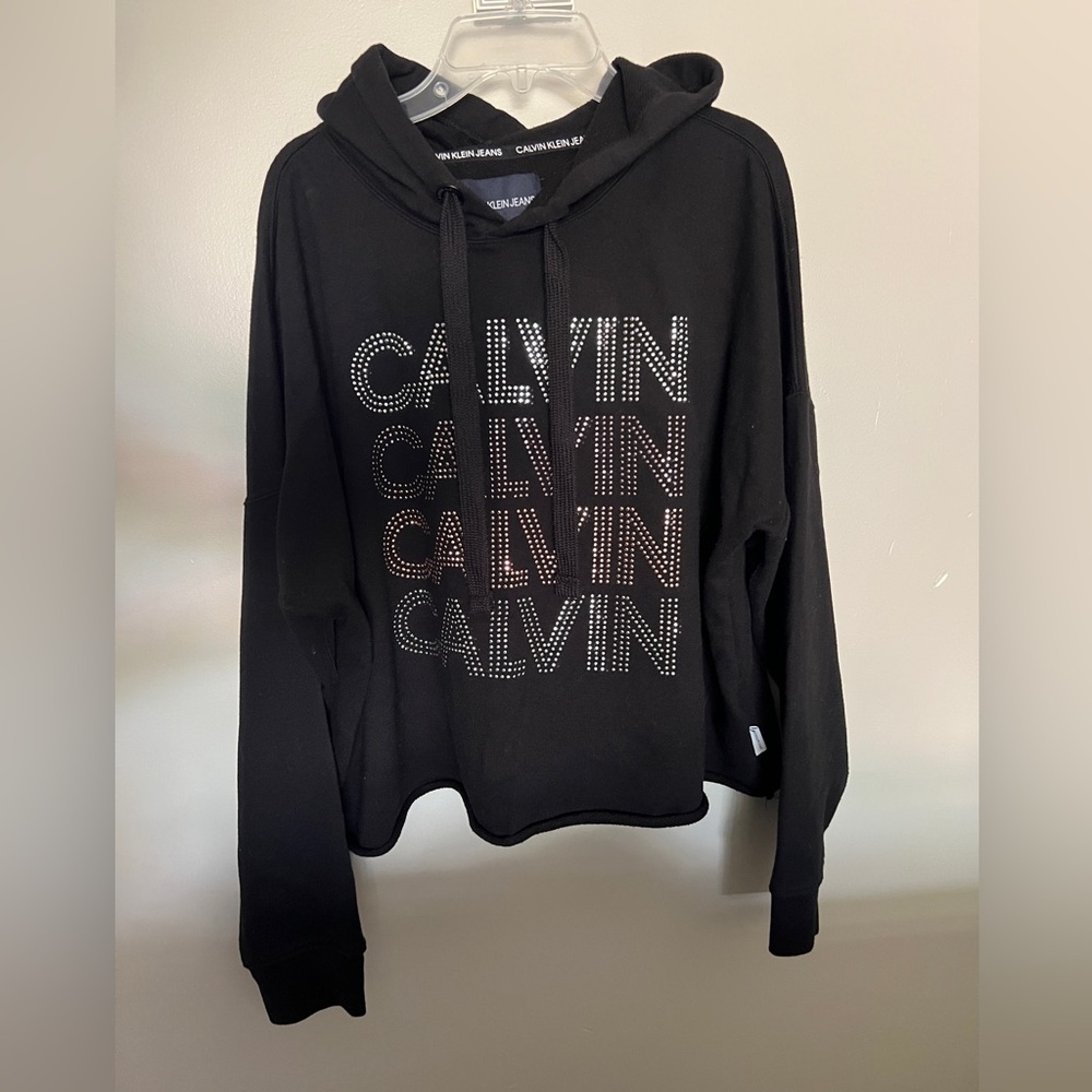 Calvin Klein Black Minimalist Sweater with Tonal Branding